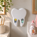 Tooth-Shaped Wall-Mounted Toothbrush Timer Holder